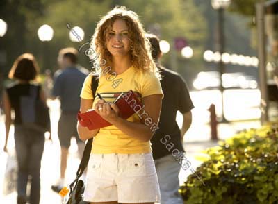 College student with her planner on campus