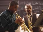 Music teacher and trumpet student