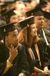 College students at commencement ceremony