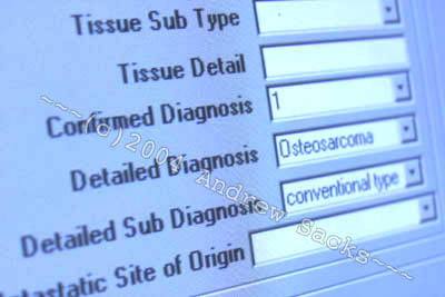 Tissue diagnosis dialogue box